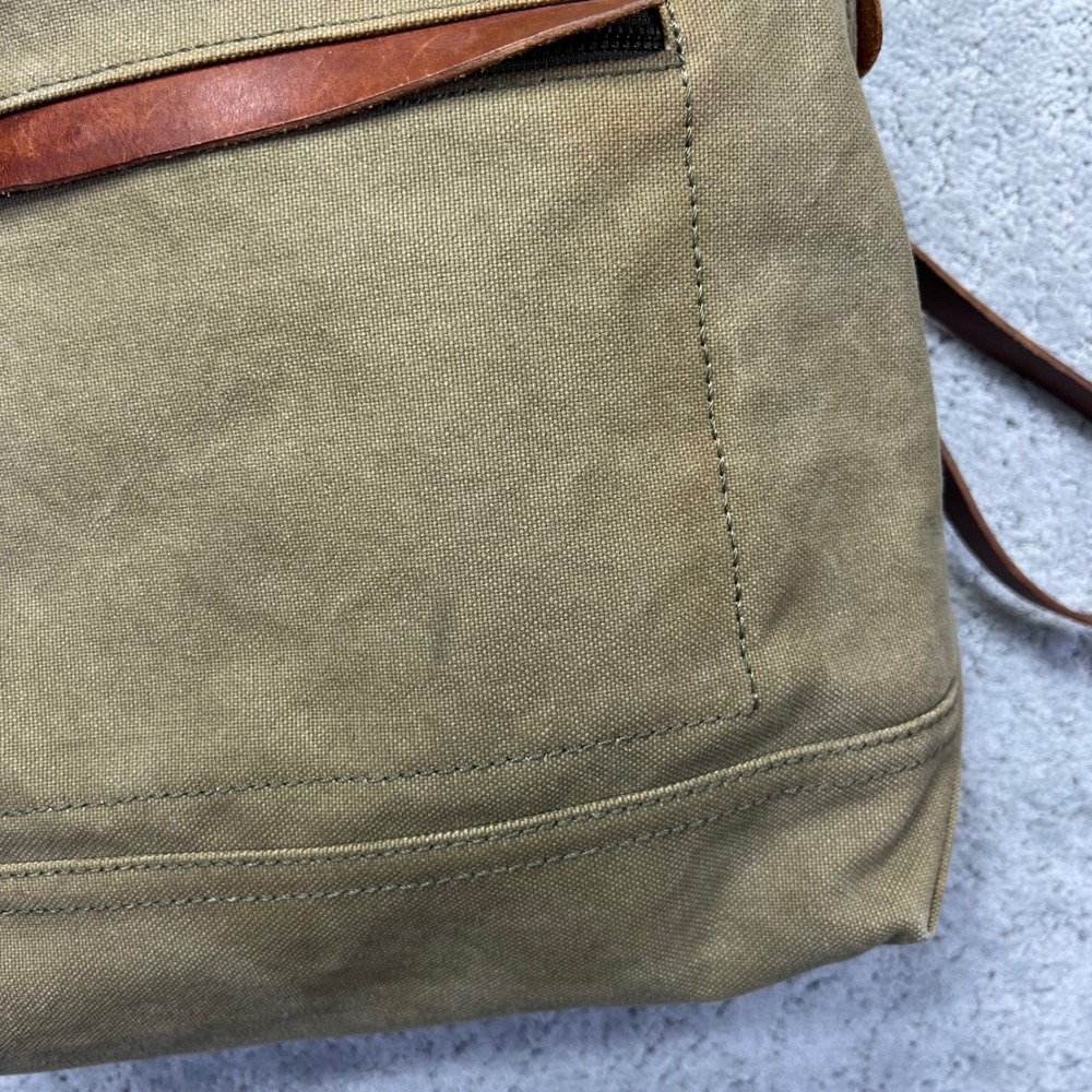 Madewell Charleston Backpack Khaki Green Canvas Leather Trim Rucksack Bag - Picture 5 of 16